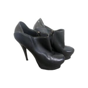 Yves Saint Laurent‎ Womens Tribute 105 Black Leather  Heeled Ankle Boots Sz 40